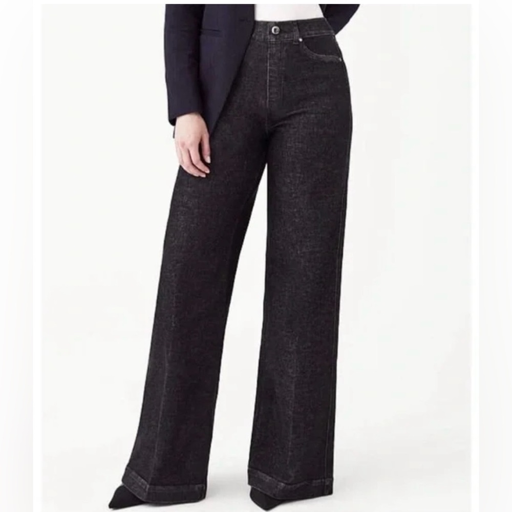 SPANX Women’s Wide Leg Jeans, Charcoal - Picture 3 of 3